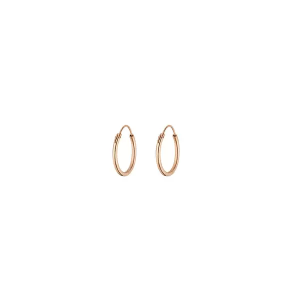 Leaf Jewelry Creole Rund S, 15mm, 14 K Rosegold Bestseller