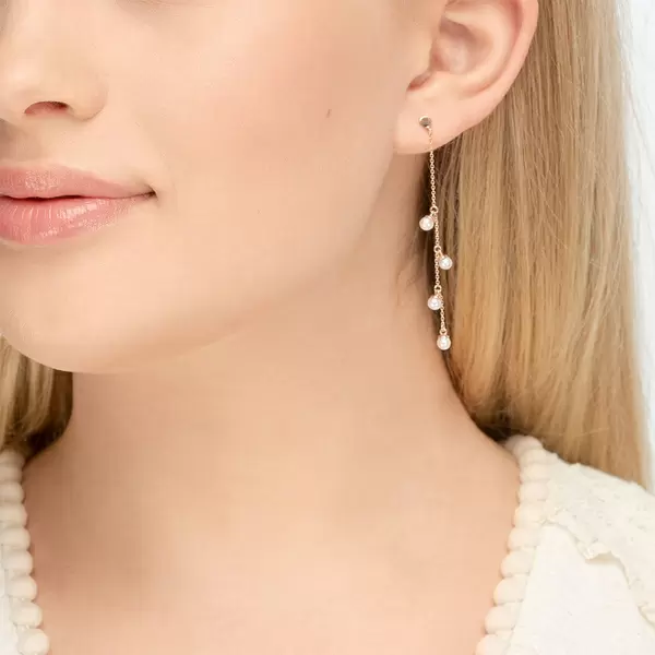 Leaf Jewelry Ohrringe Perle Kette, 14 K Rosegold Tägliche Deals