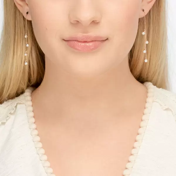 Leaf Jewelry Ohrringe Perle Kette, 14 K Rosegold Tägliche Deals