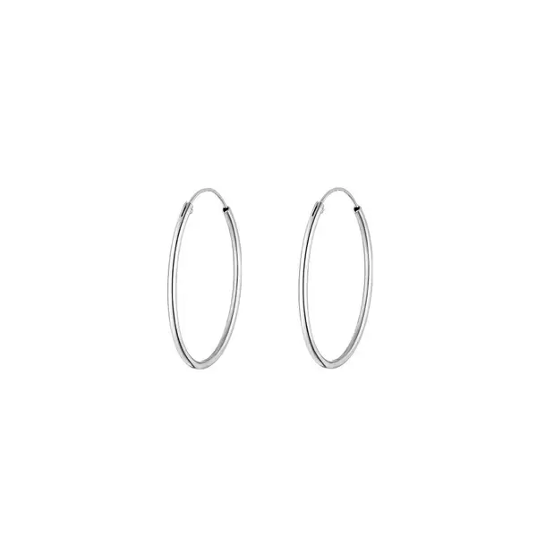 Leaf Jewelry Creole Rund M, 30mm, 14 K Weissgold Super Sparpreis