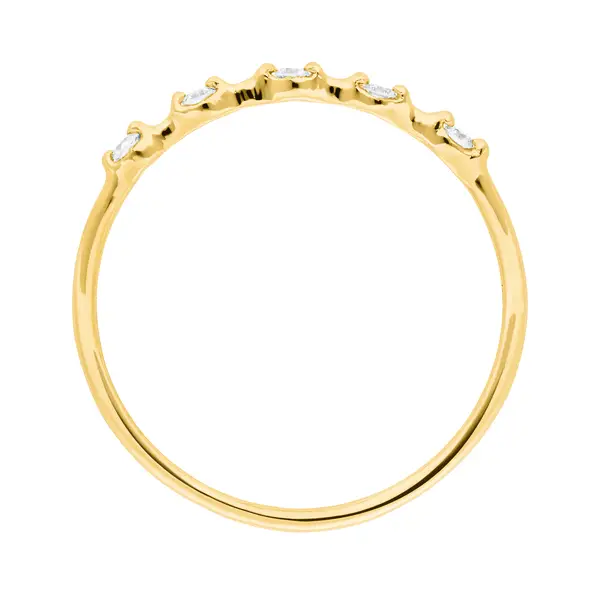 Leaf Jewelry Ring mit 5 Diamanten, 14K Gelbgold Kostenlose Rückgabe