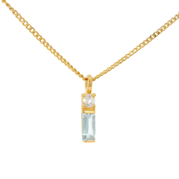 Leaf Jewelry Halskette Glamour, Blue/White Topas, 18 K Gelbgold vergoldet Clearance-Verkauf