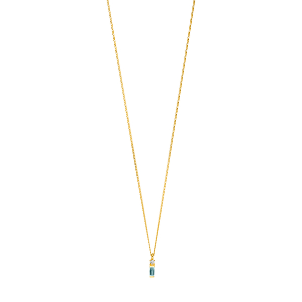 Leaf Jewelry Halskette Glamour, Blue/White Topas, 18 K Gelbgold vergoldet Clearance-Verkauf