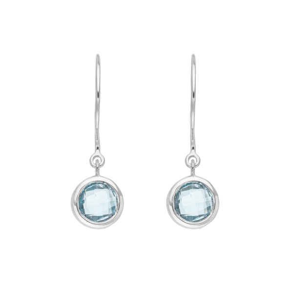 Leaf Jewelry Ohrhänger Solitär, Blauer Topaz, 925 Sterlingsilber Begrenzt auf 3 Tage