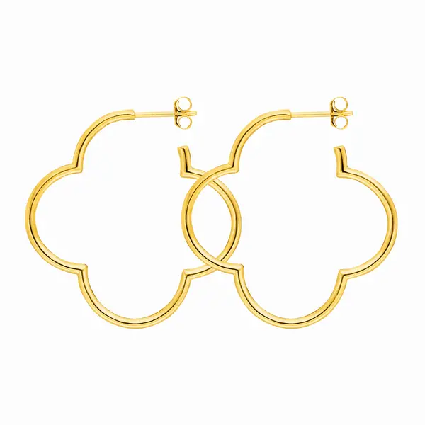 Leaf Jewelry Creole Kleeblatt, 40mm, 14 K Gelbgold Speichern exportieren