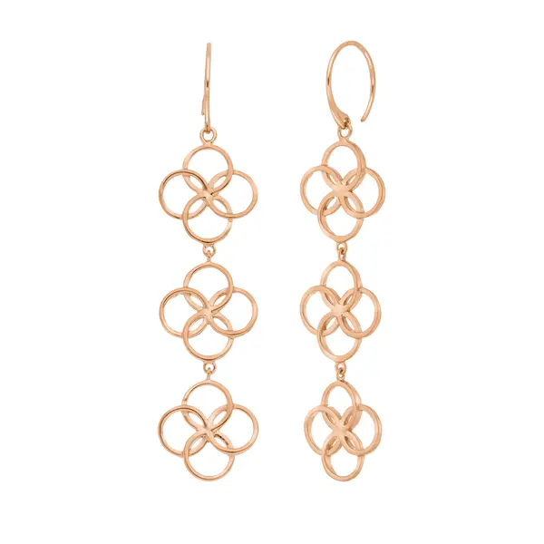 Leaf Jewelry Ohrhänger Clover Charm, 18 K Rosegold vergoldet Verkauf