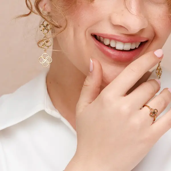 Leaf Jewelry Ohrhänger Clover Charm, 18 K Rosegold vergoldet Verkauf