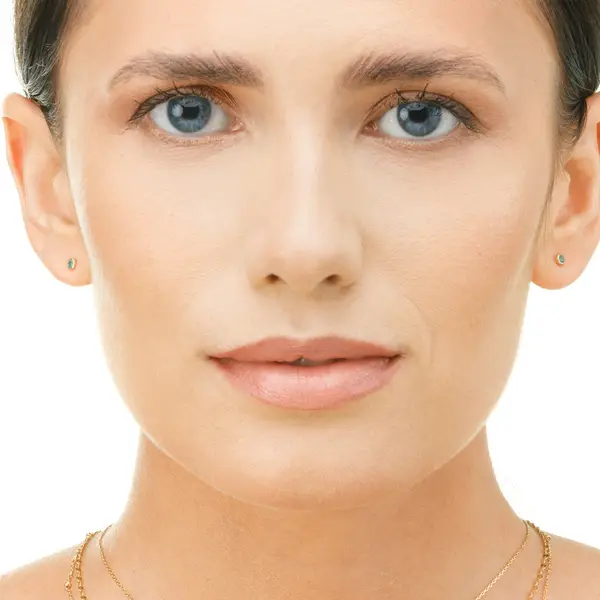 Leaf Jewelry Ohrstecker Smaragd, 14K Rosegold Angebote