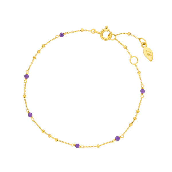 Leaf Jewelry Armkette Flying Gems, Amethyst, 18 K Gelbgold vergoldet Fabrikverkauf