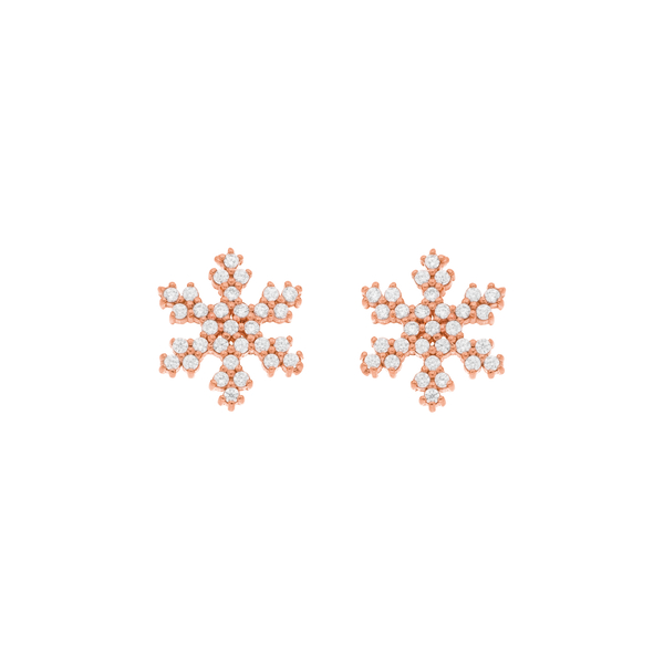 Leaf Jewelry Ohrstecker Snowflake, 18 K Rosegold vergoldet Meist gekauft