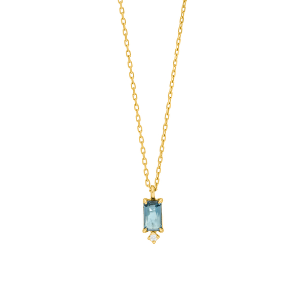 Leaf Jewelry Halskette London Blue Topas, 14K Gelbgold Kostenloser Versand