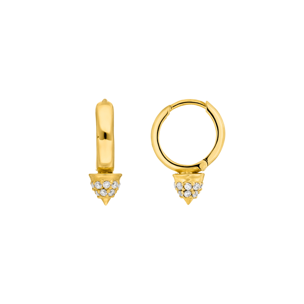 Leaf Jewelry Mini Creole Single Stud, 18 K Gelbgold vergoldet Fabrik Onlineshop