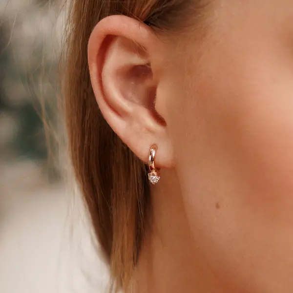 Leaf Jewelry Mini Creole Single Stud, 18 K Gelbgold vergoldet Fabrik Onlineshop