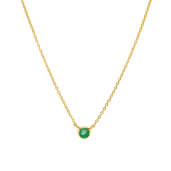 Leaf Jewelry Halskette Smaragd, 14K Gelbgold Black Friday