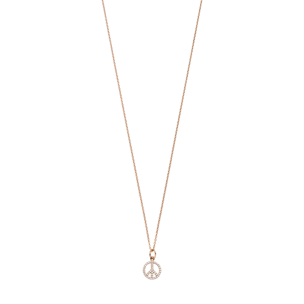 Leaf Jewelry Halskette Peace mit Zirkonia, 18 K Rosegold vergoldet Vatertagsangebot