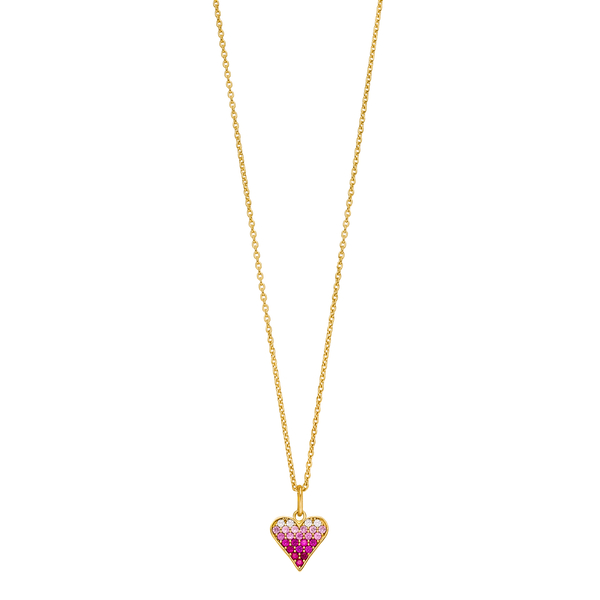 Leaf Jewelry Halskette Pink Valentine, 18 K Gelbgold vergoldet Valentinstagsangebot