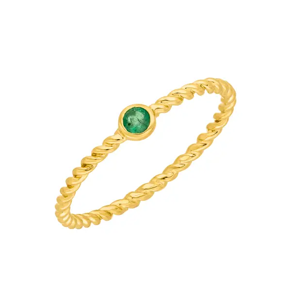 Leaf Jewelry Ring Twist Smaragd, 14K Gelbgold Heißer Verkauf
