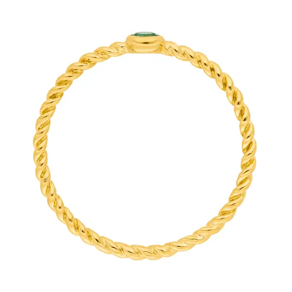 Leaf Jewelry Ring Twist Smaragd, 14K Gelbgold Heißer Verkauf