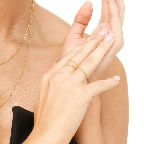 Leaf Jewelry Ring Twist Smaragd, 14K Gelbgold Heißer Verkauf