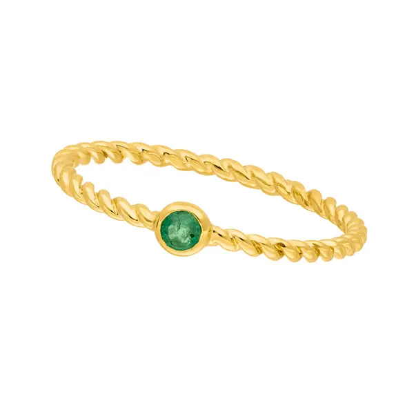 Leaf Jewelry Ring Twist Smaragd, 14K Gelbgold Heißer Verkauf