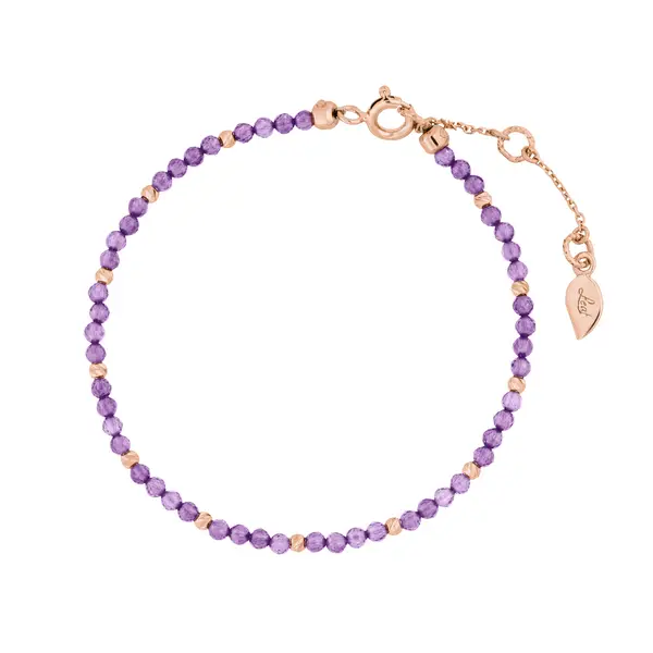 Leaf Jewelry Armkette Serenity, Amethyst, 18 K Rosegold vergoldet Neueste Mode