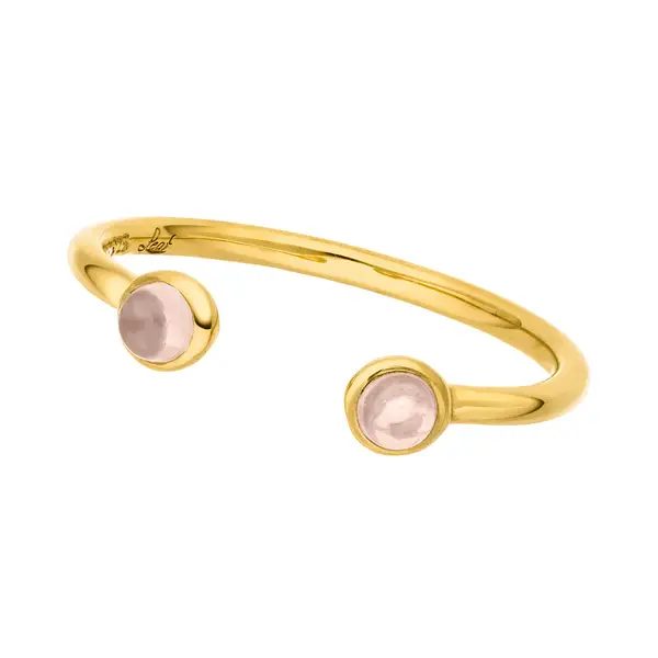 Leaf Jewelry Silber Open Ring, Rosenquarz, Gelbgold Online Outlet