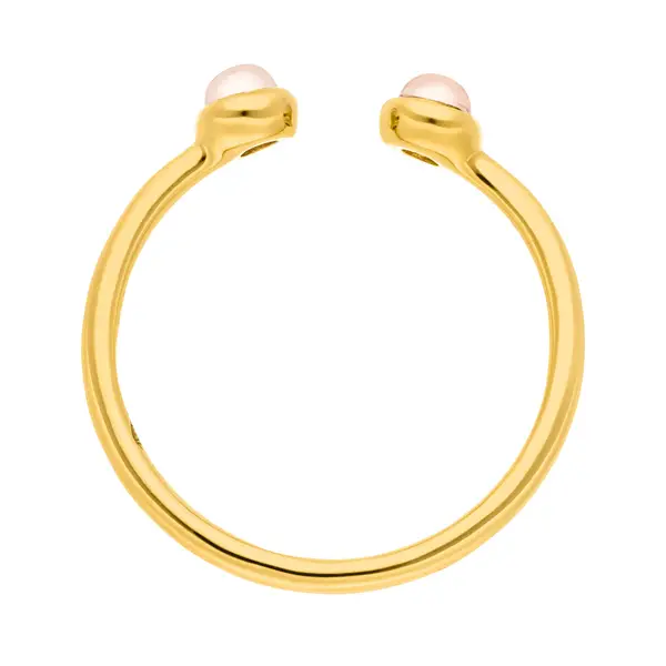 Leaf Jewelry Silber Open Ring, Rosenquarz, Gelbgold Online Outlet