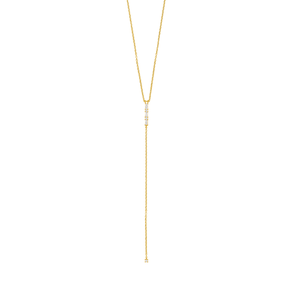 Leaf Jewelry Y-Halskette ICE CUBE, 18 K Gelbgold vergoldet Große Rabatte