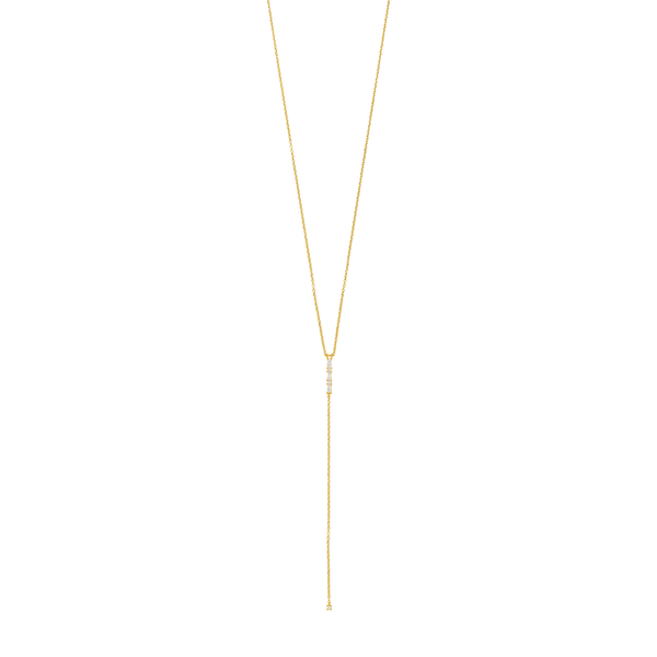Leaf Jewelry Y-Halskette ICE CUBE, 18 K Gelbgold vergoldet Große Rabatte
