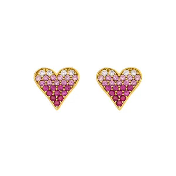 Leaf Jewelry Ohrstecker Pink Valentine, 18 K Gelbgold vergoldet Bestseller