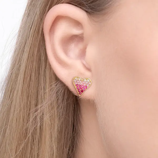 Leaf Jewelry Ohrstecker Pink Valentine, 18 K Gelbgold vergoldet Bestseller