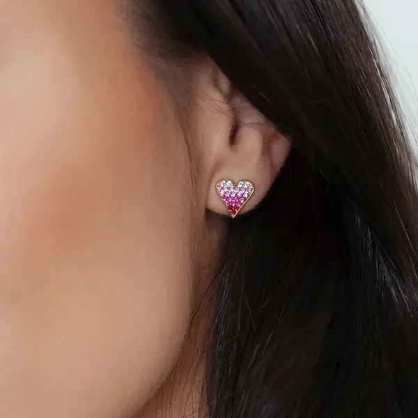 Leaf Jewelry Ohrstecker Pink Valentine, 18 K Gelbgold vergoldet Bestseller