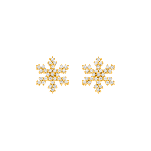 Leaf Jewelry Ohrstecker Snowflake, 18 K Gelbgold vergoldet Räumungsverkauf
