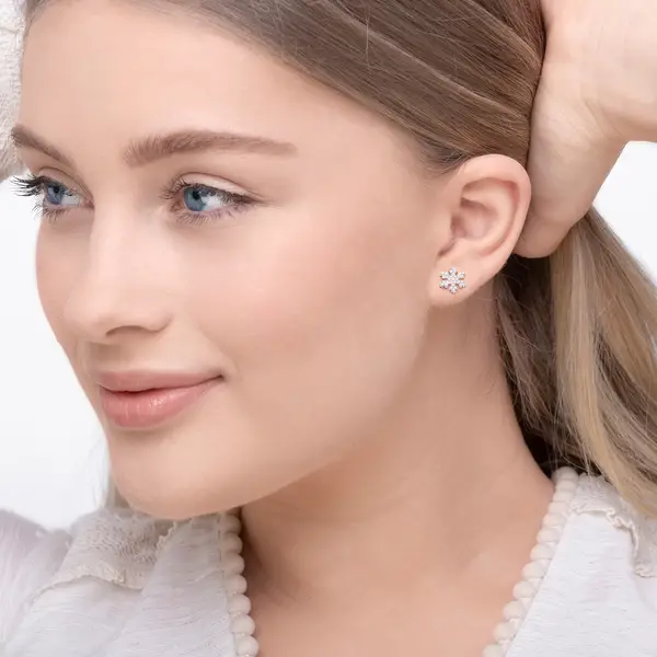 Leaf Jewelry Ohrstecker Snowflake, 18 K Gelbgold vergoldet Räumungsverkauf