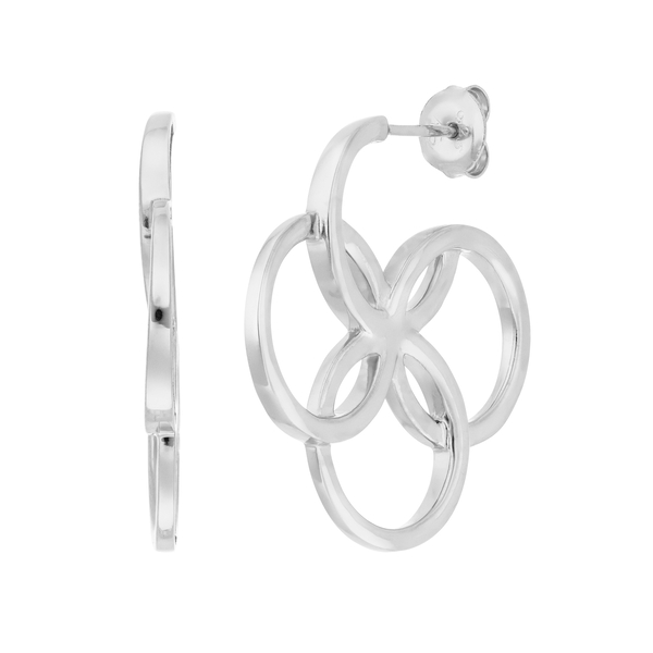 Leaf Jewelry Creolen Clover Charm, klein, 925 Sterlingsilber Tägliche Deals