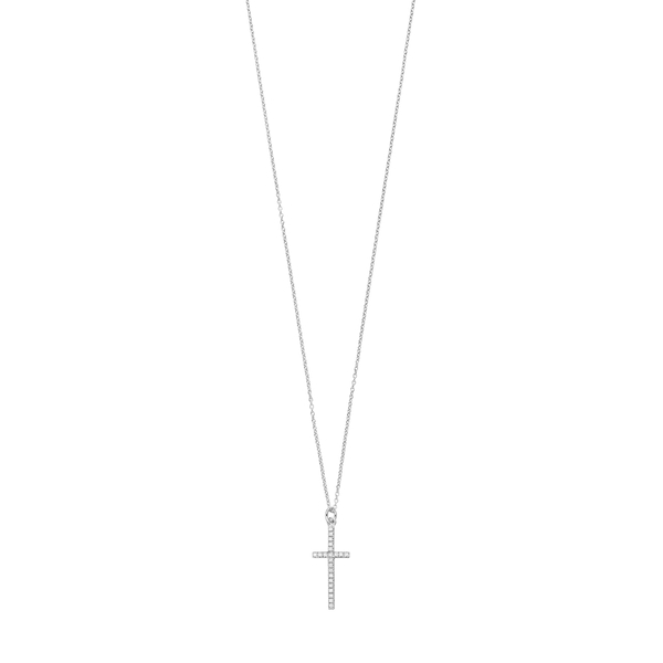 Leaf Jewelry Halskette Kreuz mit Zirkonia, 925 Sterlingsilber VIP-Rabatte