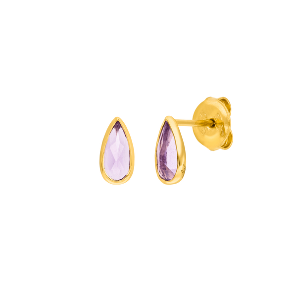 Leaf Jewelry Ohrstecker Gem Drop, Amethyst, 18 K Gelbgold vergoldet Wochenangebot