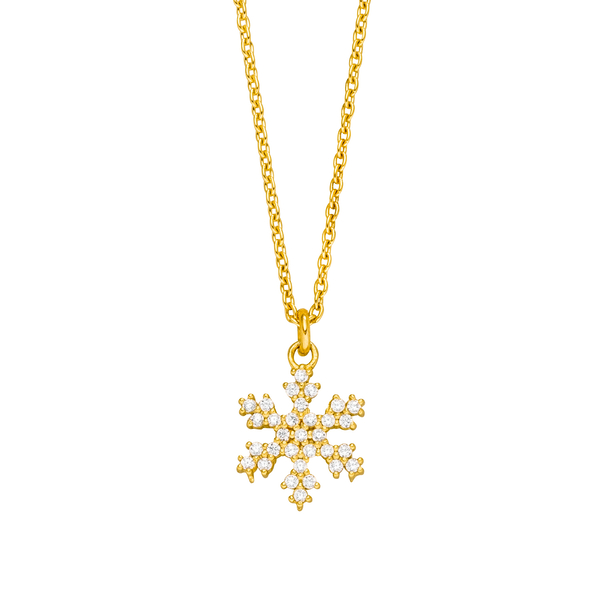 Leaf Jewelry Halskette Snowflake, 18 K Gelbgold vergoldet Kostenlose Rückgabe