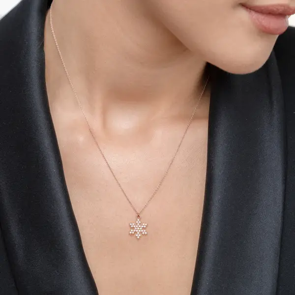 Leaf Jewelry Halskette Snowflake, 18 K Gelbgold vergoldet Kostenlose Rückgabe