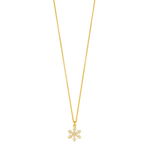Leaf Jewelry Halskette Snowflake, 18 K Gelbgold vergoldet Kostenlose Rückgabe