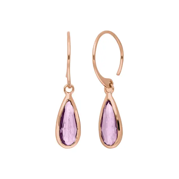 Leaf Jewelry Ohrhänger Gem Drop, Amethyst, 18 K Rosegold vergoldet Zeitbegrenzte Promotion
