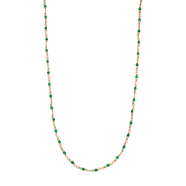 Leaf Jewelry Halskette Grüner Achat, 18 K Rosegold vergoldet Riesige Rabatte