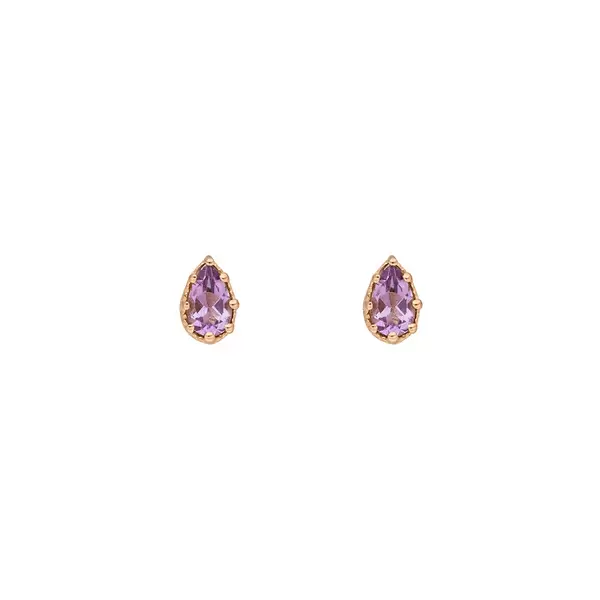 Leaf Jewelry Ohrstecker Drop, Amethyst, 18 K Gelbgold vergoldet Clearance-Verkauf