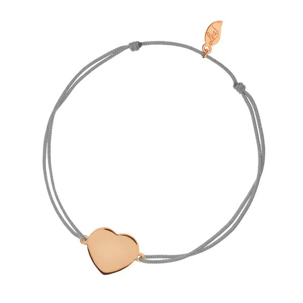 Leaf Jewelry Glücksbändchen Heart-Disc, matt, Roségold vergoldet, grau 2025
