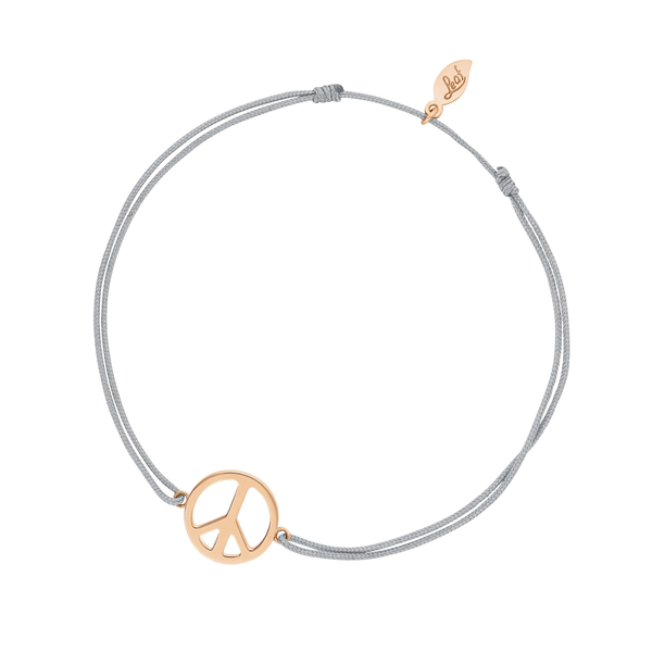 Leaf Jewelry Glücksarmband PEACE, 18 K Rosegold vegoldet, Grau Günstiger Verkauf