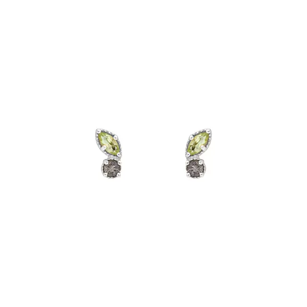 Leaf Jewelry Ohrstecker Two Gems, Peridot, 925 Sterlingsilber Fabrikpreis