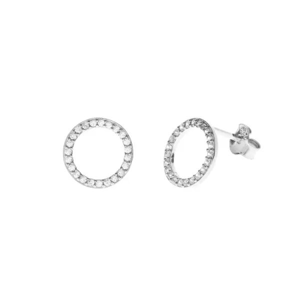 Leaf Jewelry Ohrstecker Circle Of Life mit Zirkonia, 925 Sterlingsilber Versandkostenfrei