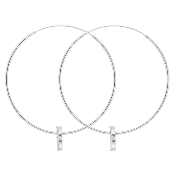 Leaf Jewelry Creolen Zirkonia Flower, 925er Silber Begrenztes Angebot