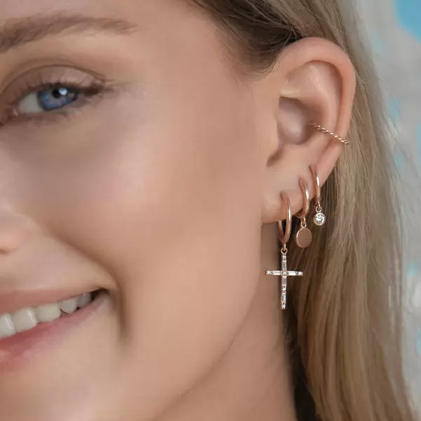 Leaf Jewelry Ear Mix, 5-er Set, 18 K Rosegold vergoldet Cyber Monday
