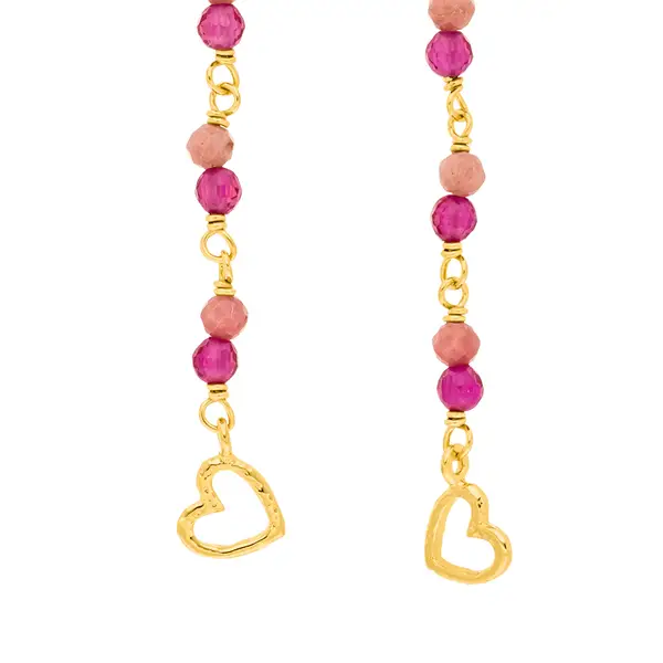 Leaf Jewelry Ohrhänger Rubin, 18 K Gelbgold vergoldet Weihnachtsangebot